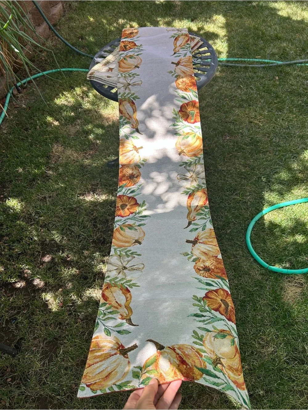 Set 5 Harvest Pumpkin Table Runner & Platemat Fall Dining Accent🍂🍁🌾